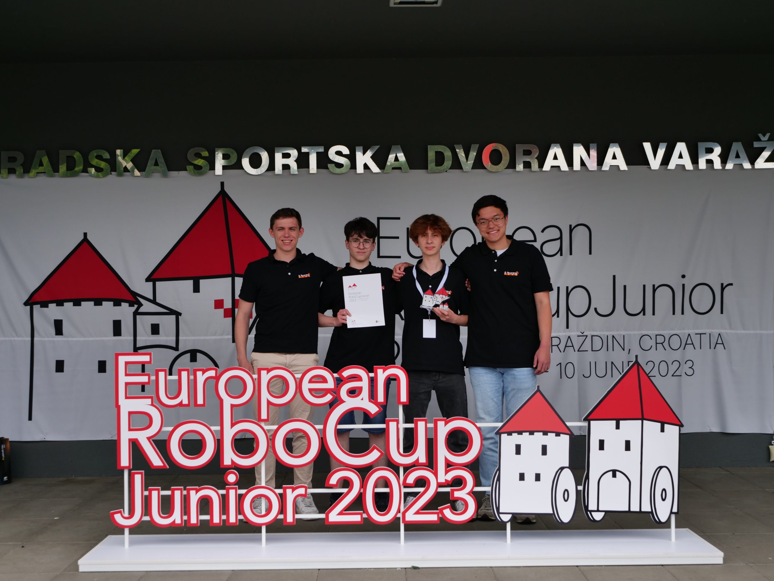Read more about the article Wir sind 3. Platz in Soccer 2vs2 Open – European Robocup Junior 2023